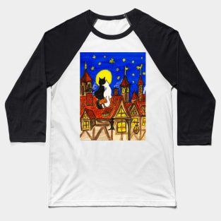 Two cats on the roof Baseball T-Shirt